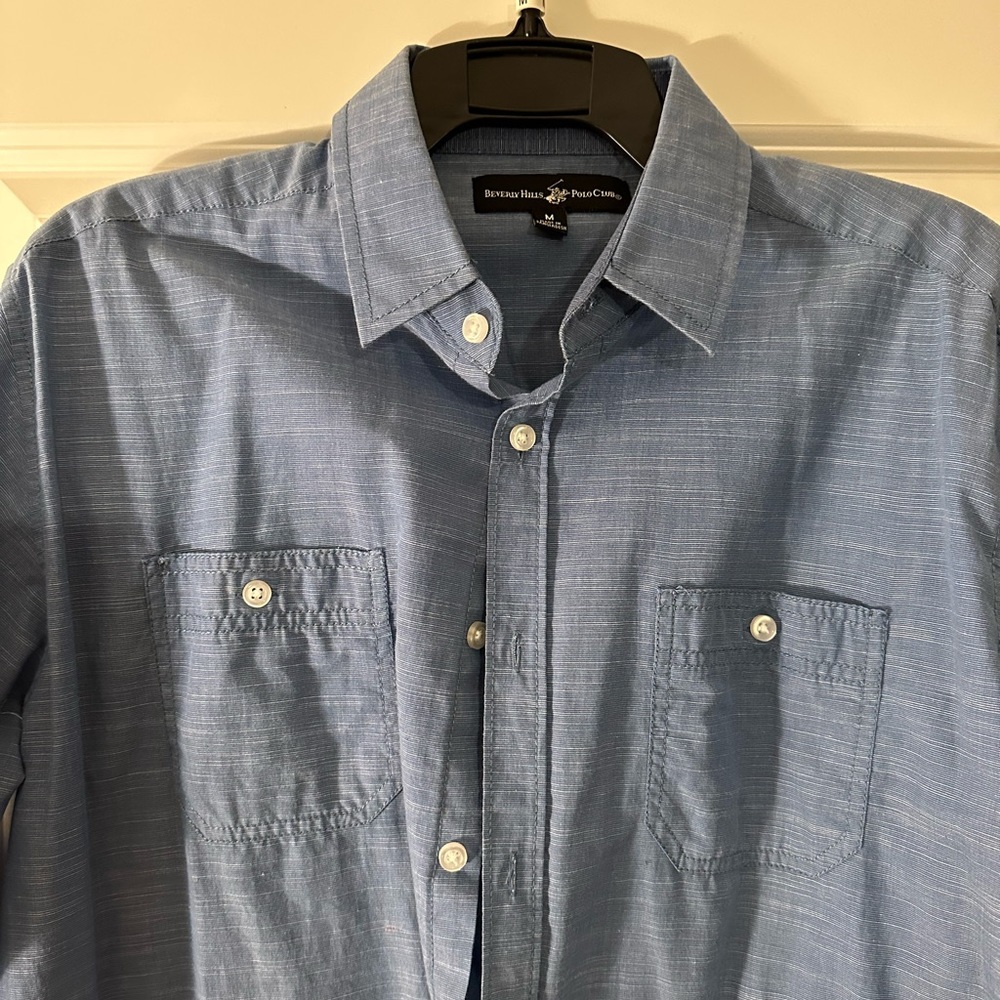 Men’s blue button down shirt